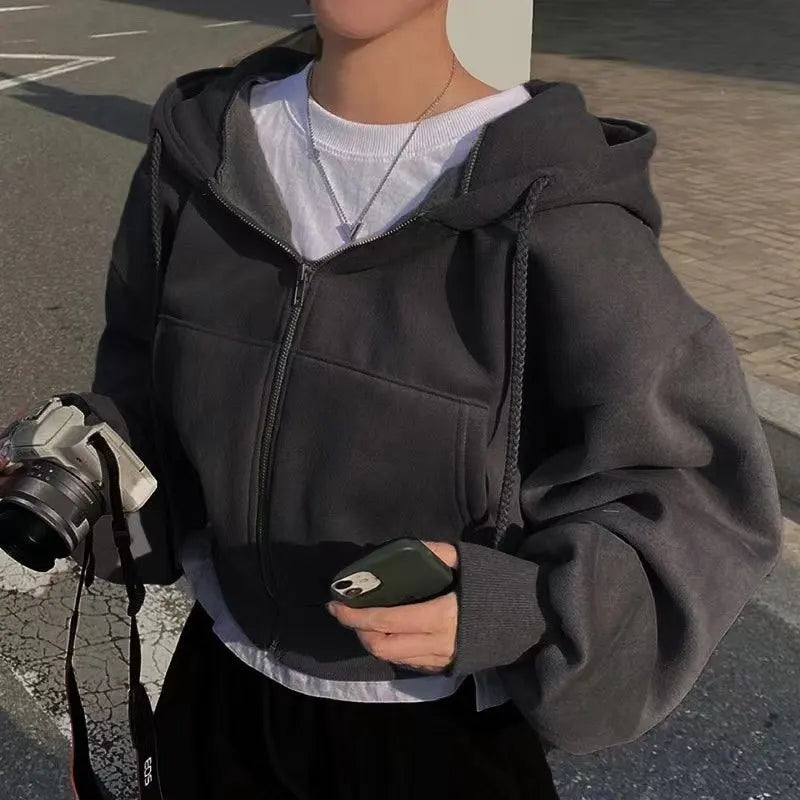 Moletom com capuz feminino estilo casual streetwear